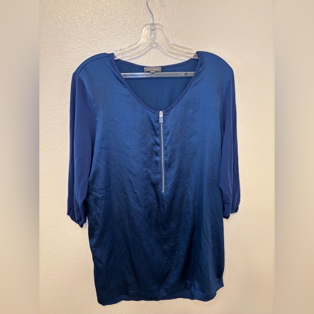 Vince Camuto Navy Blue Blouse with Zipper
